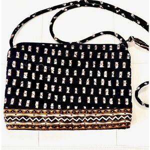 Vera Bradley Y2K Retired Crossbody 100% Cotton Purse Quilted Black White